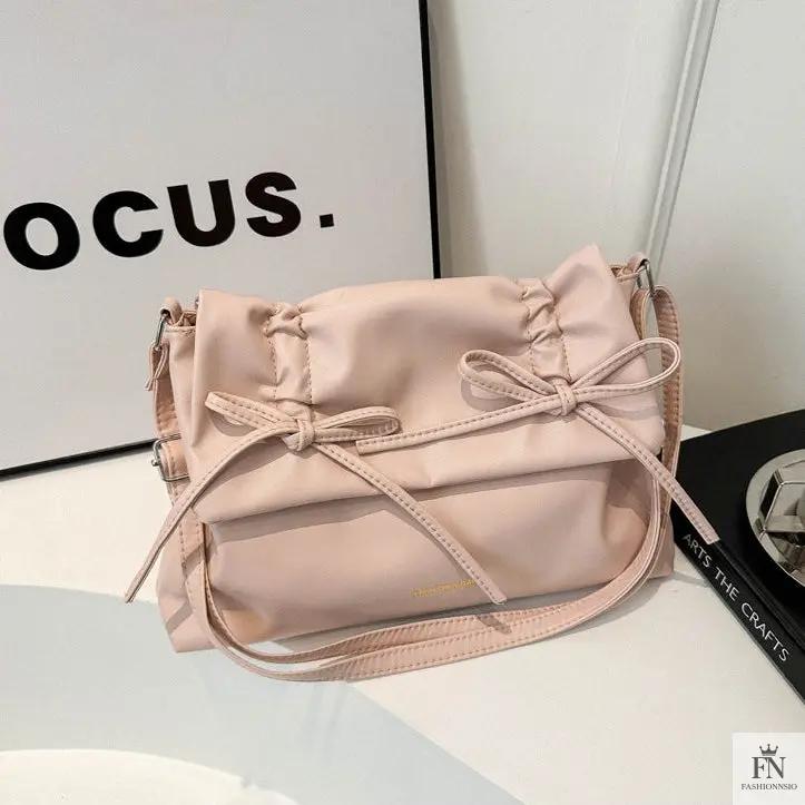 Drawstring Bow Shoulder Bags - Fashionnsio