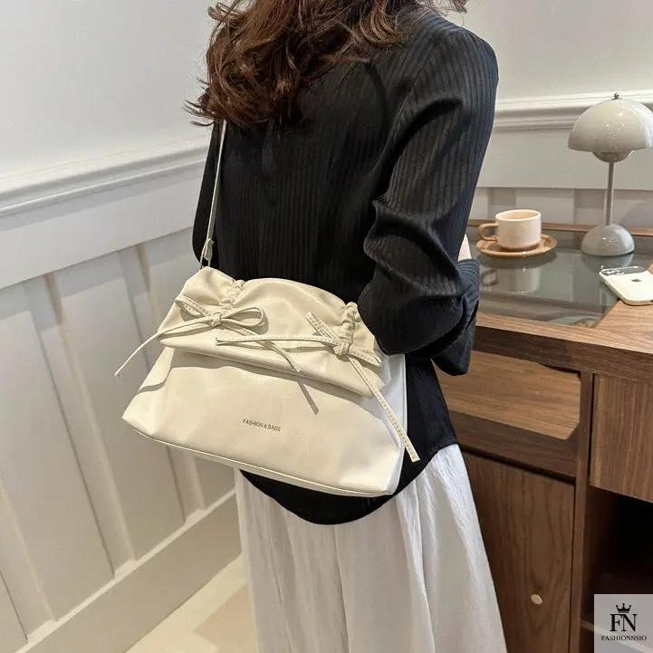 Drawstring Bow Shoulder Bags - Fashionnsio