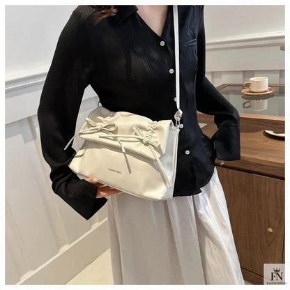 Drawstring Bow Shoulder Bags - Fashionnsio