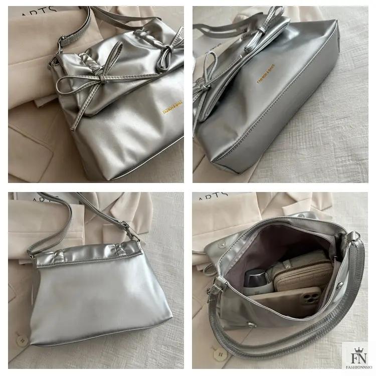 Drawstring Bow Shoulder Bags - Fashionnsio