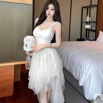 Princess Tulle Ruffle Gown - Fashionnsio