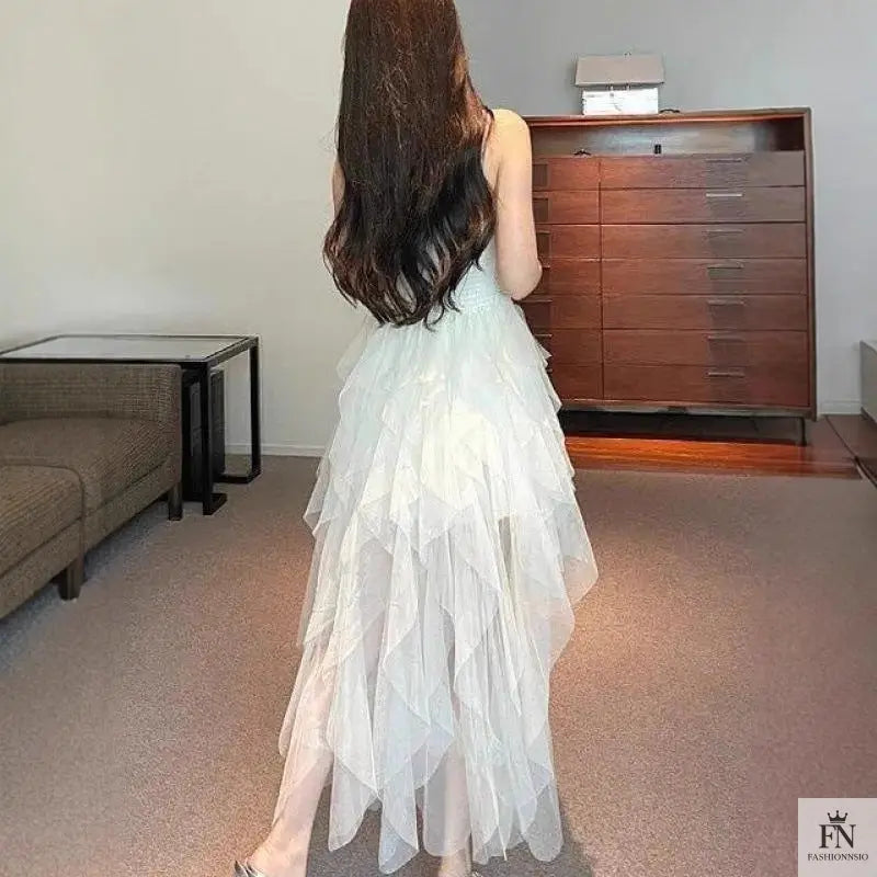 Princess Tulle Ruffle Gown - Fashionnsio