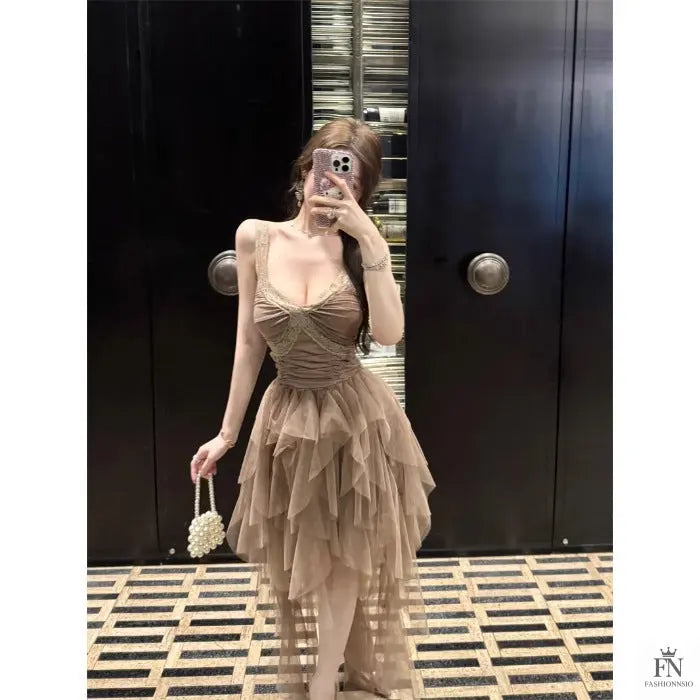 Princess Tulle Ruffle Gown - Fashionnsio