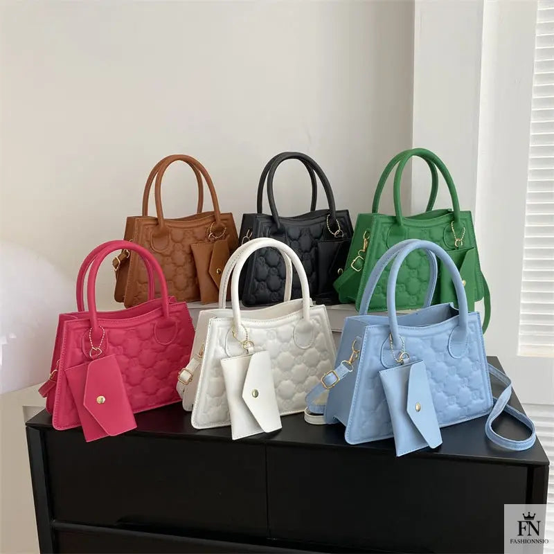 Embossed Flower Handbags/Crossbody Bags - Fashionnsio