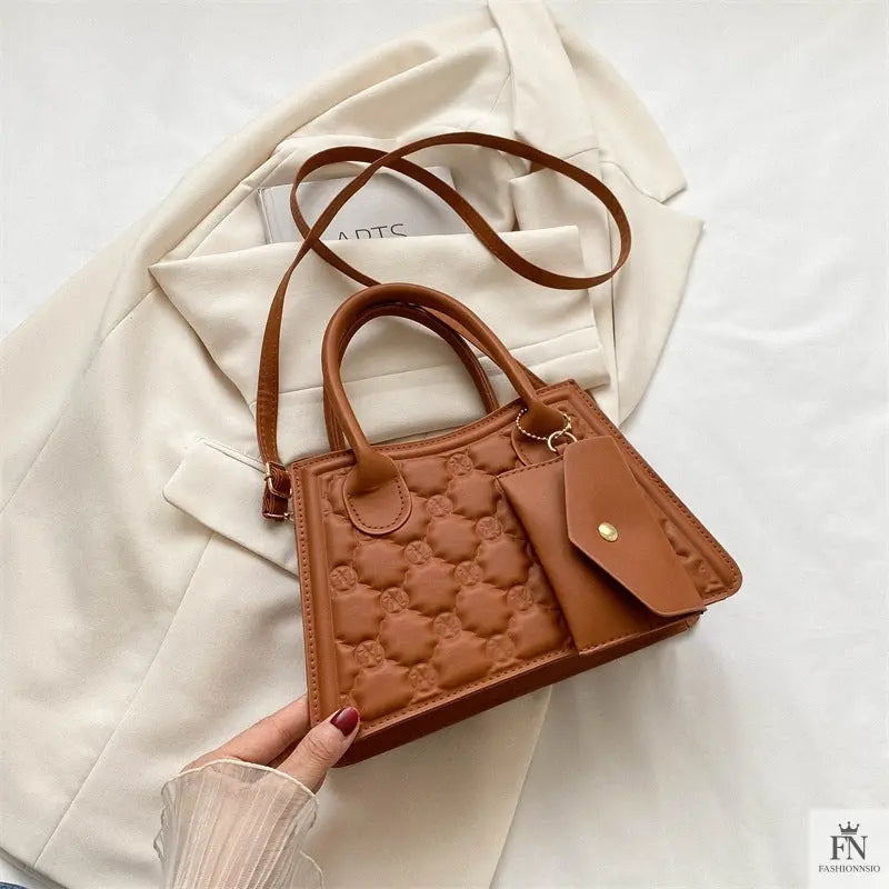 Embossed Flower Handbags/Crossbody Bags - Fashionnsio