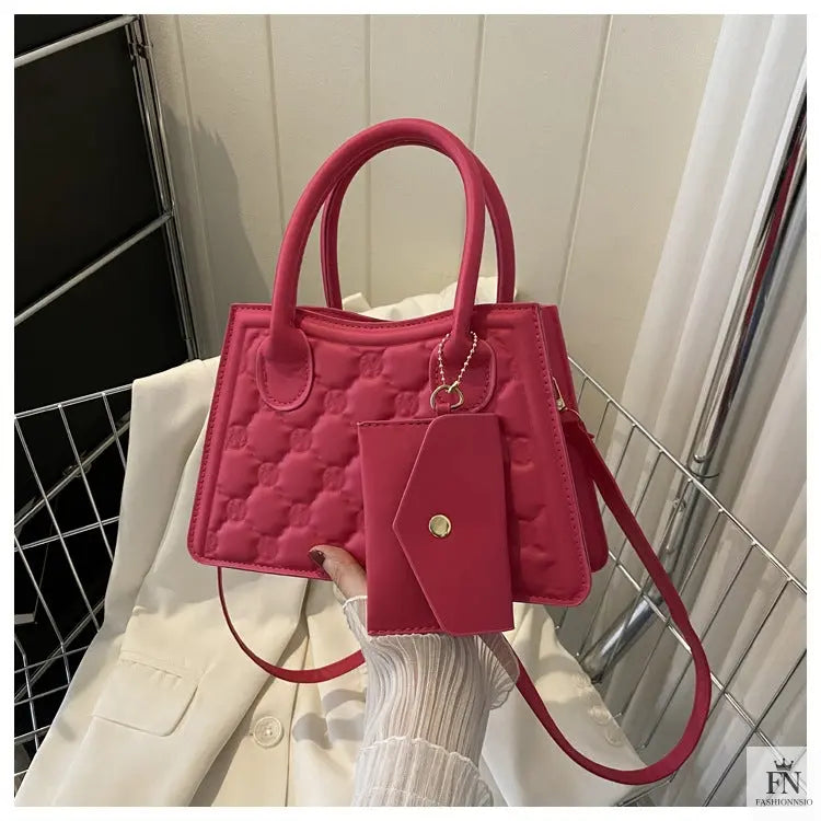 Embossed Flower Handbags/Crossbody Bags - Fashionnsio