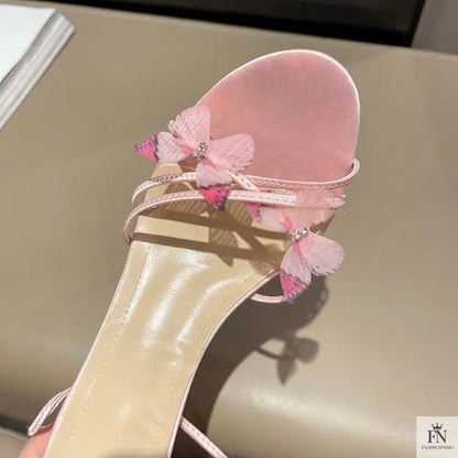 Fairy Butterfly Lace Up High Heels - Fashionnsio