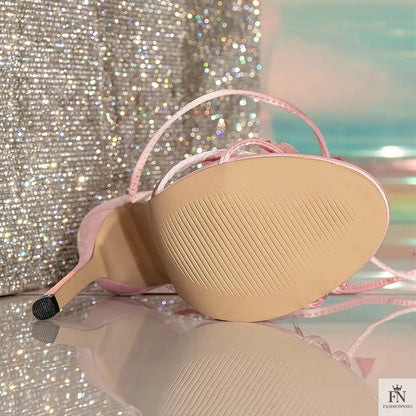 Fairy Butterfly Lace Up High Heels - Fashionnsio