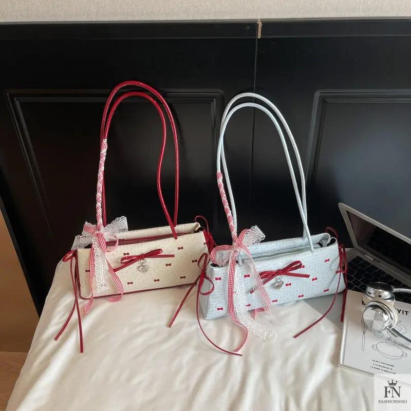 Y2K Bows Shoulder Bags - Fashionnsio