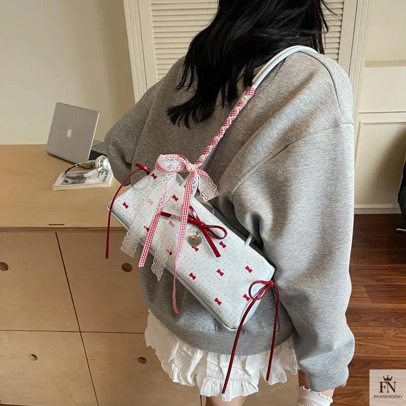 Y2K Bows Shoulder Bags - Fashionnsio