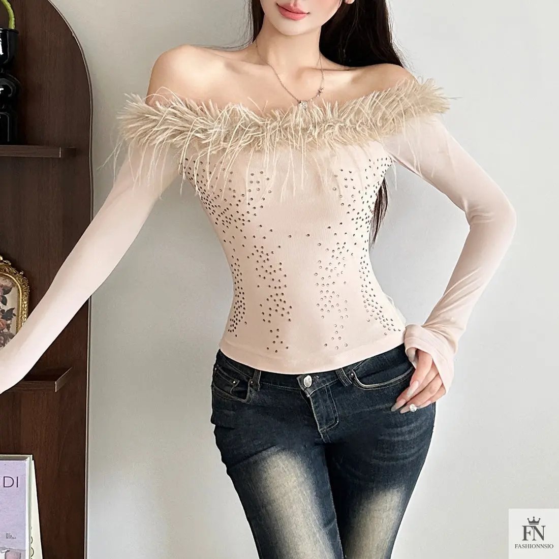 Sheer Off Shoulder Tops - Fashionnsio