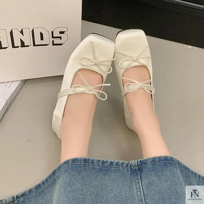 Princess Bow Ballet Flats - Fashionnsio