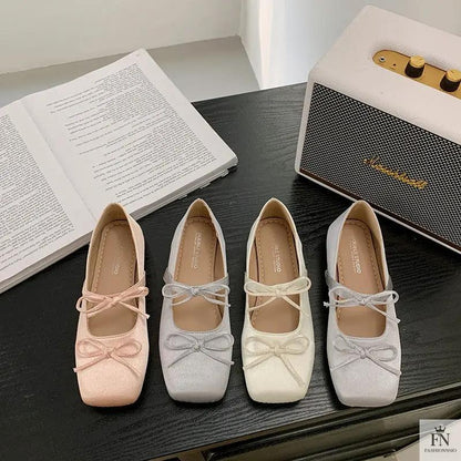 Princess Bow Ballet Flats - Fashionnsio