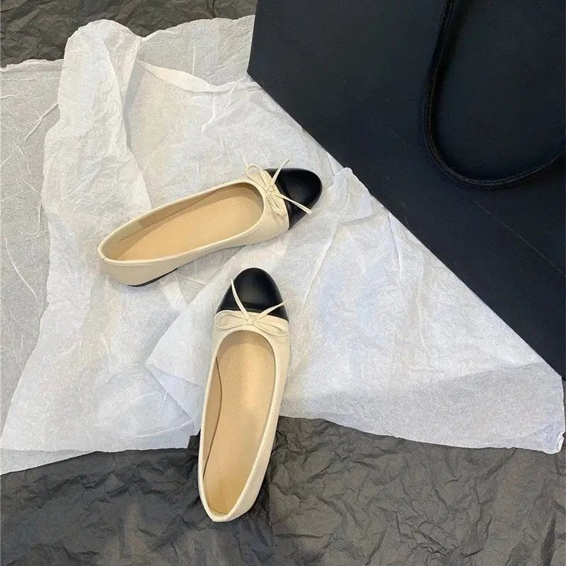 Round Toe Bowknot Flats - Fashionnsio