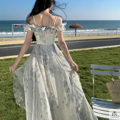 Floral Off Shoulder Ruffle Dress - Fashionnsio