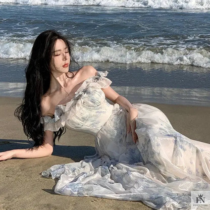 Floral Off Shoulder Ruffle Dress - Fashionnsio