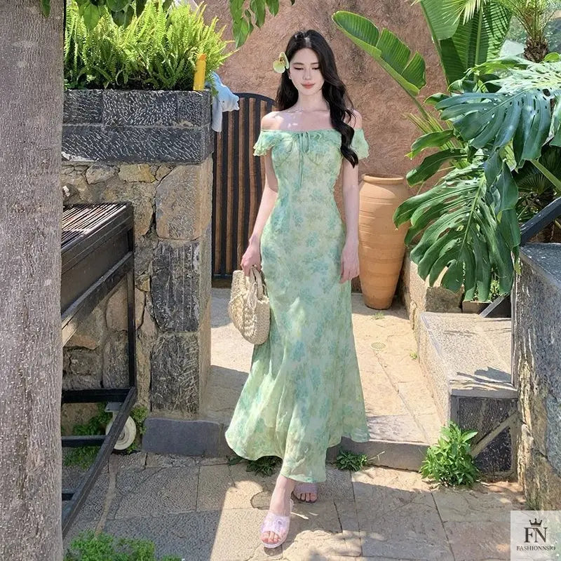 Floral Print Maxi Dress - Fashionnsio