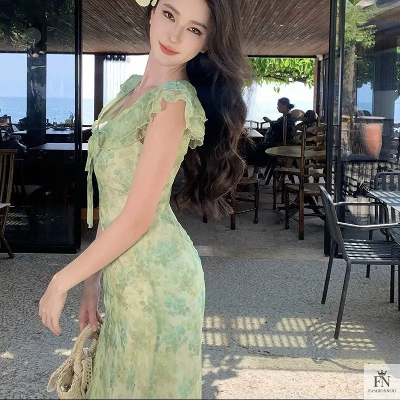 Floral Print Maxi Dress - Fashionnsio