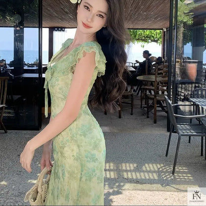 Floral Print Maxi Dress - Fashionnsio