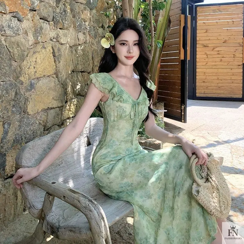 Floral Print Maxi Dress - Fashionnsio