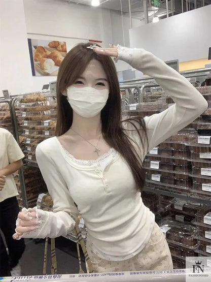 Floral Two-piece Lace Top - Fashionnsio