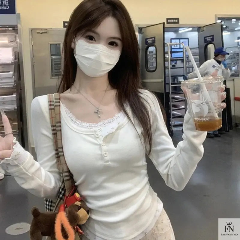 Floral Two-piece Lace Top - Fashionnsio