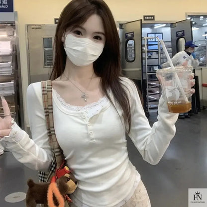 Floral Two-piece Lace Top - Fashionnsio