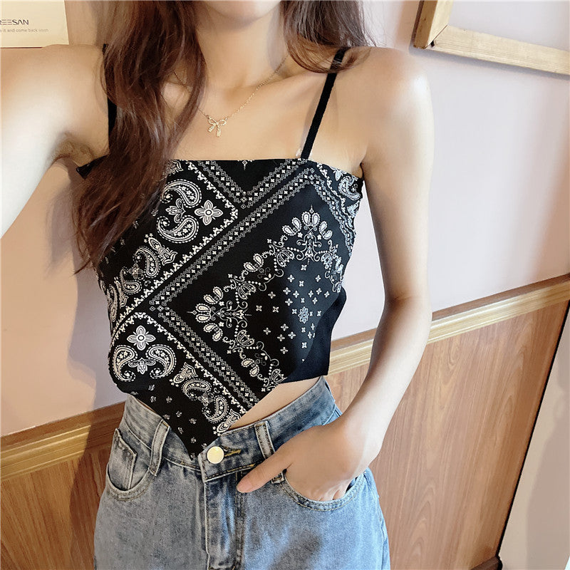 Printed Bandana Handkerchief Tube Top