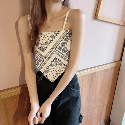 Printed Bandana Handkerchief Tube Top