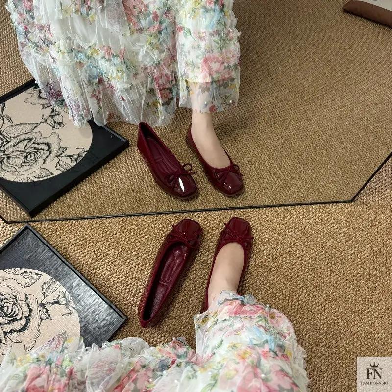 French Bowknot Ballet Flats - Fashionnsio