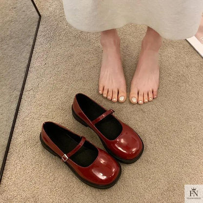 French Mary Jane Flats - Fashionnsio