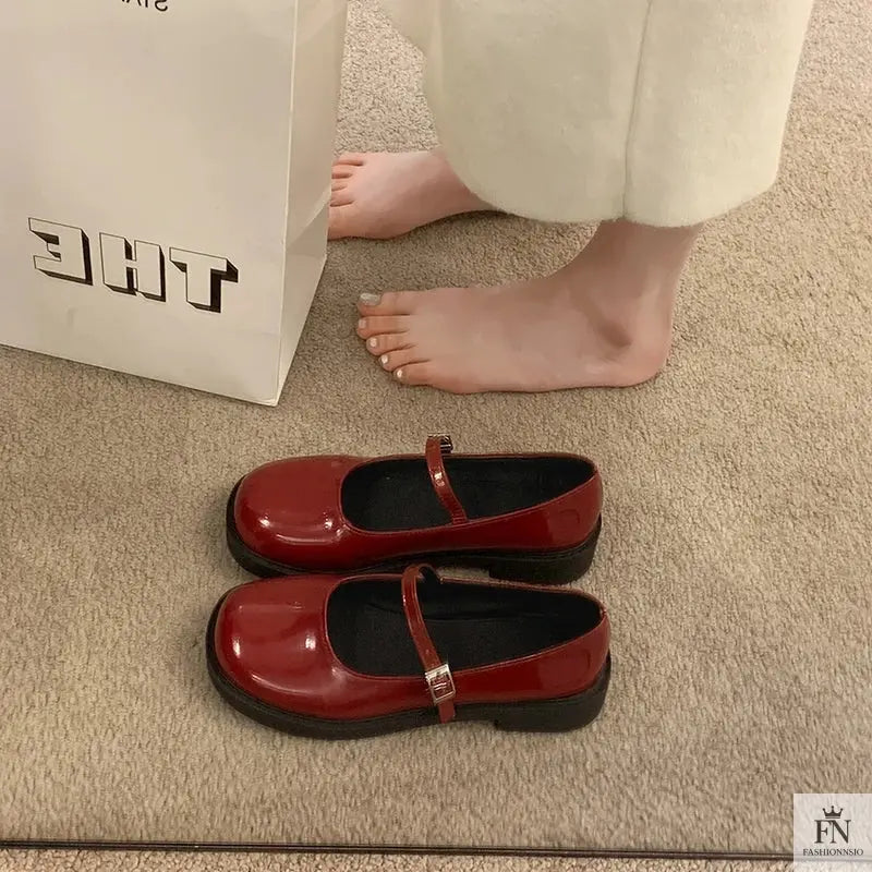 French Mary Jane Flats - Fashionnsio