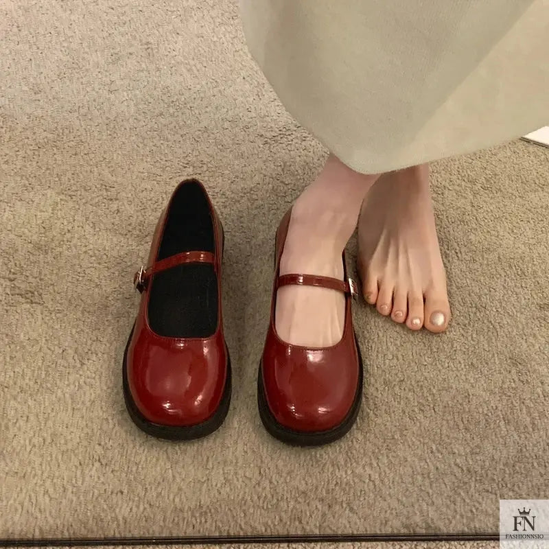 French Mary Jane Flats - Fashionnsio