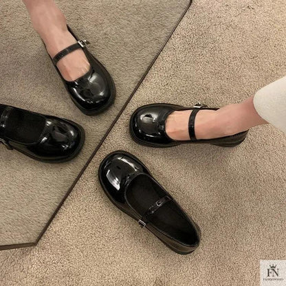 French Mary Jane Flats - Fashionnsio