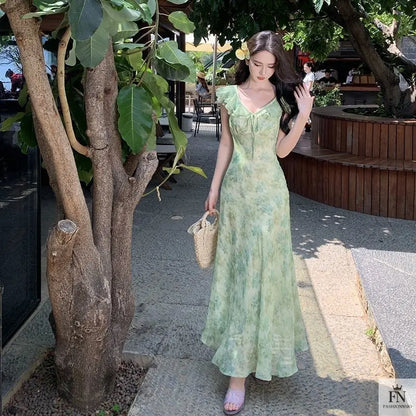 Floral Print Maxi Dress - Fashionnsio