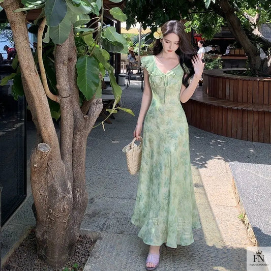 Floral Print Maxi Dress - Fashionnsio