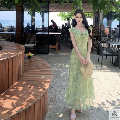 Floral Print Maxi Dress - Fashionnsio