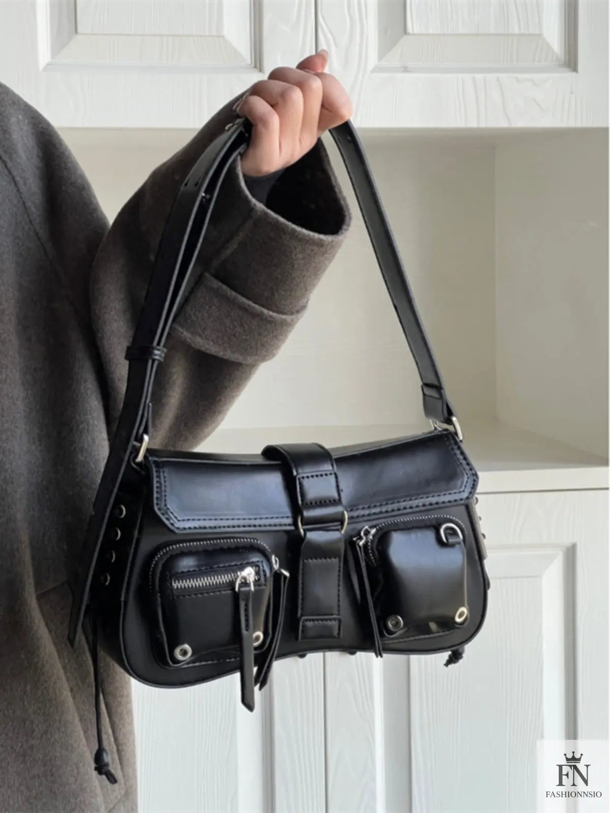 Gothic Drawstring Multi Pocket Shoulder Bags - Fashionnsio