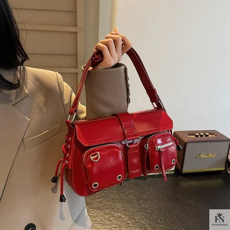 Gothic Drawstring Multi Pocket Shoulder Bags - Fashionnsio