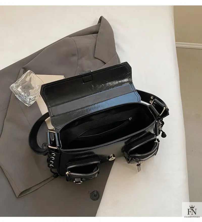 Gothic Drawstring Multi Pocket Shoulder Bags - Fashionnsio