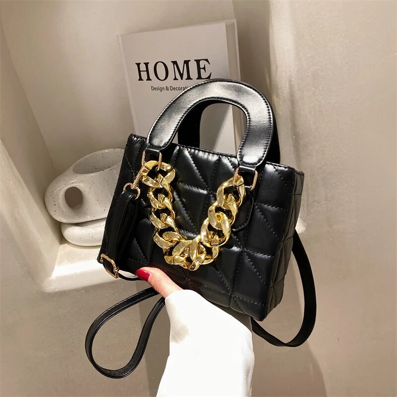 Rhombus Chain Tote Handbags