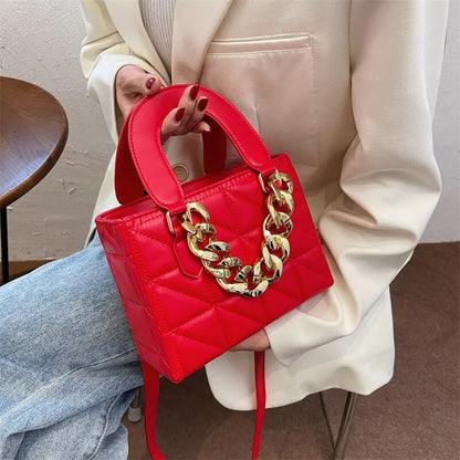 Rhombus Chain Tote Handbags