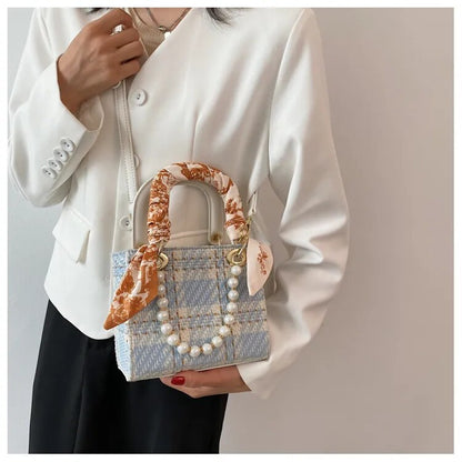 Pearl Scarf Tote Handbags