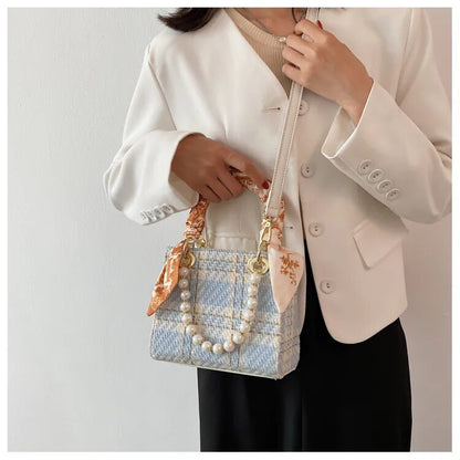 Pearl Scarf Tote Handbags