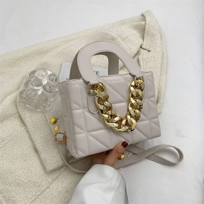 Rhombus Chain Tote Handbags