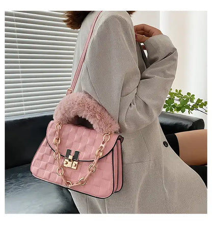 Embossed Plush Handbags/Sling Bags fashionnsio