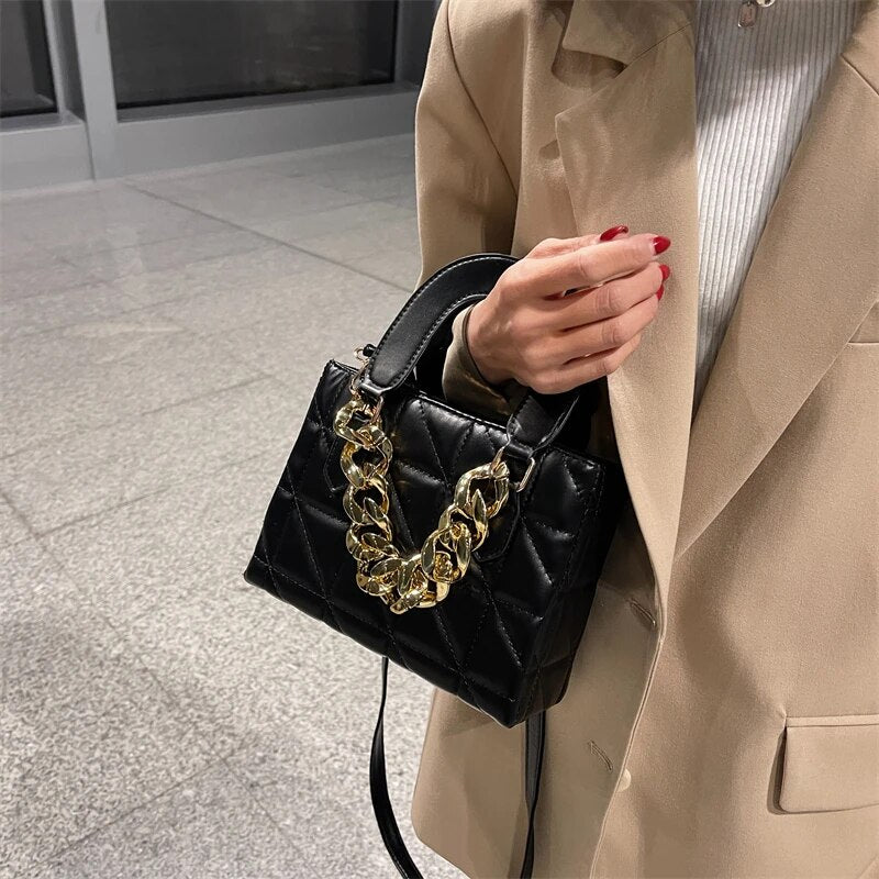 Rhombus Chain Tote Handbags