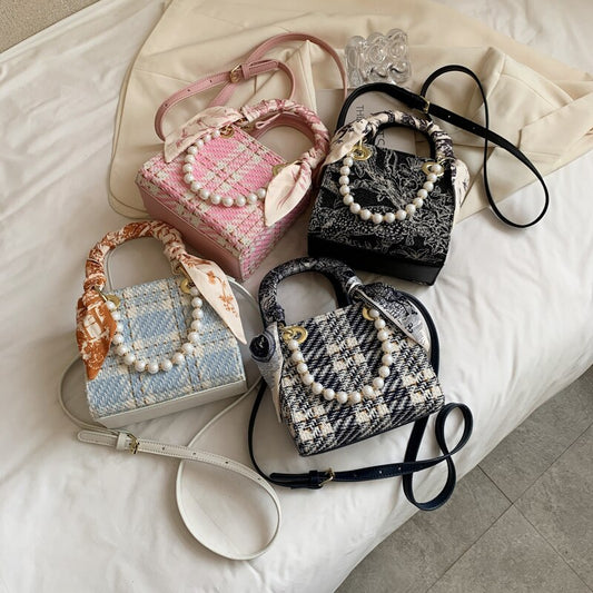 Pearl Scarf Tote Handbags