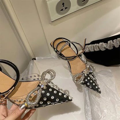 Bow Knot Rhinestone Straps Heels