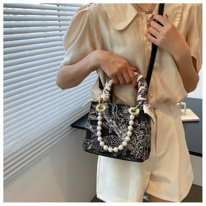 Pearl Scarf Tote Handbags